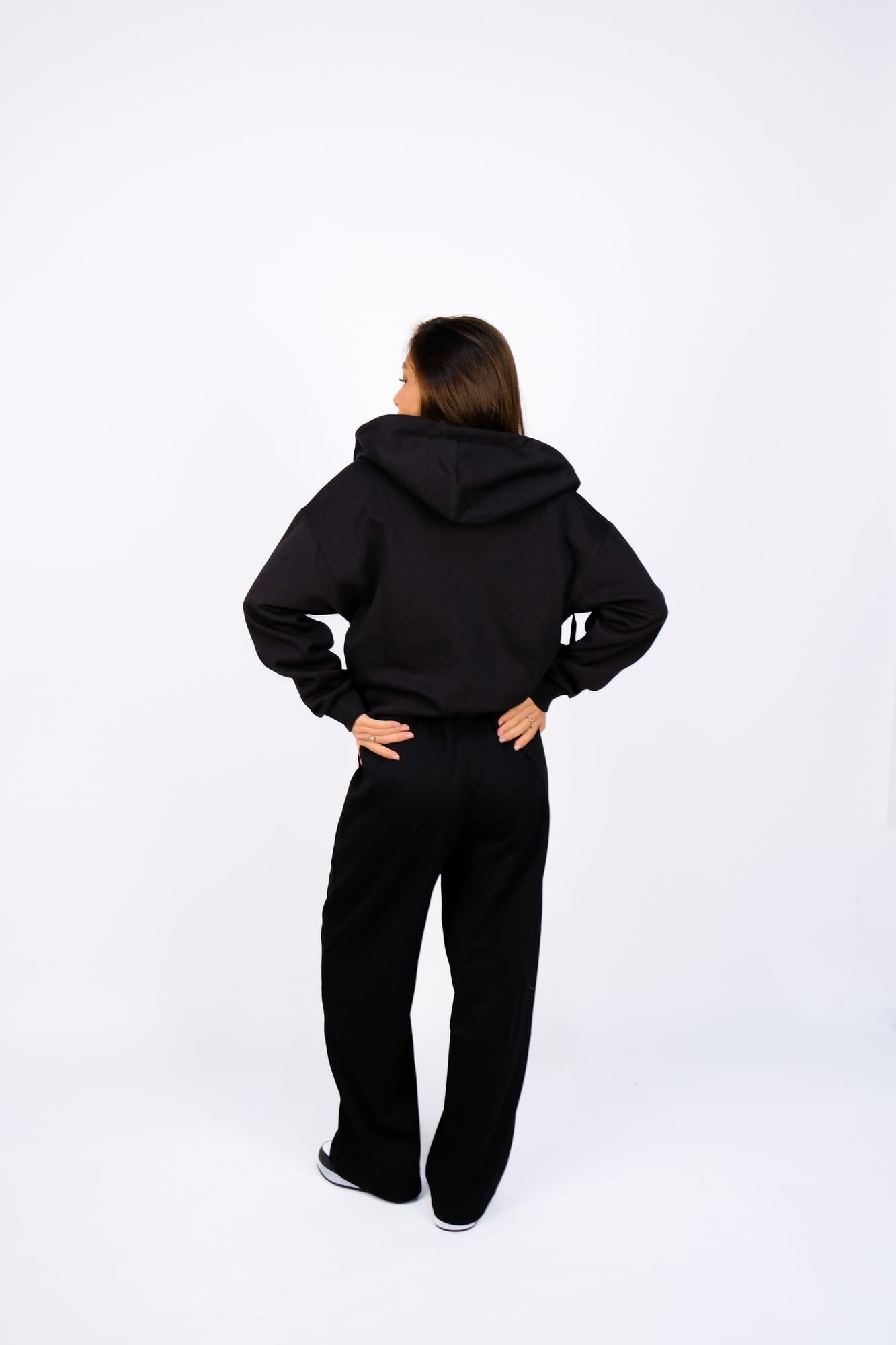 Худи на молнии + Штаны спортивные — Чёрный