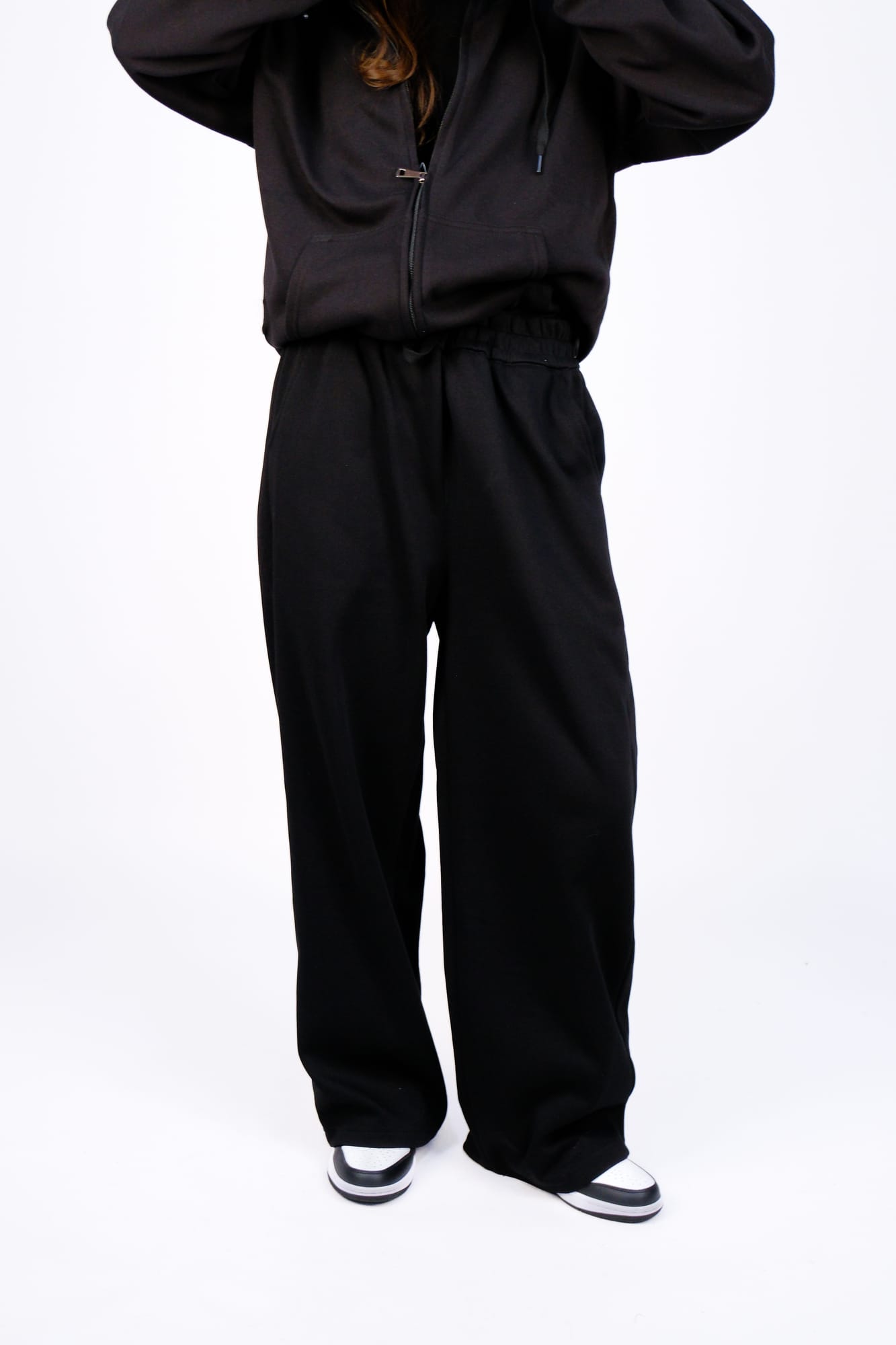 Худи на молнии + Штаны спортивные — Чёрный