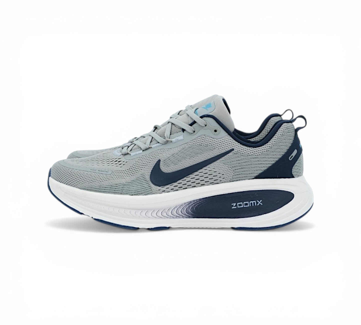 Кроссовки Nike ZoomX Invincible Run 3 серые с тёмно-синим, вид сбоку