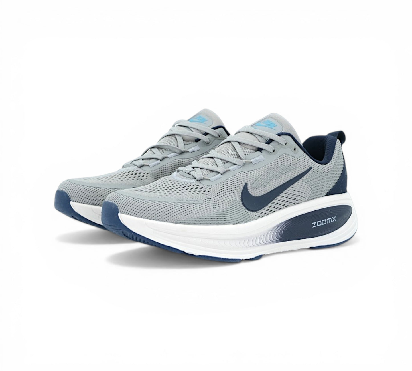 Кроссовки Nike ZoomX Invincible Run 3 серые с тёмно-синим, вид сбоку