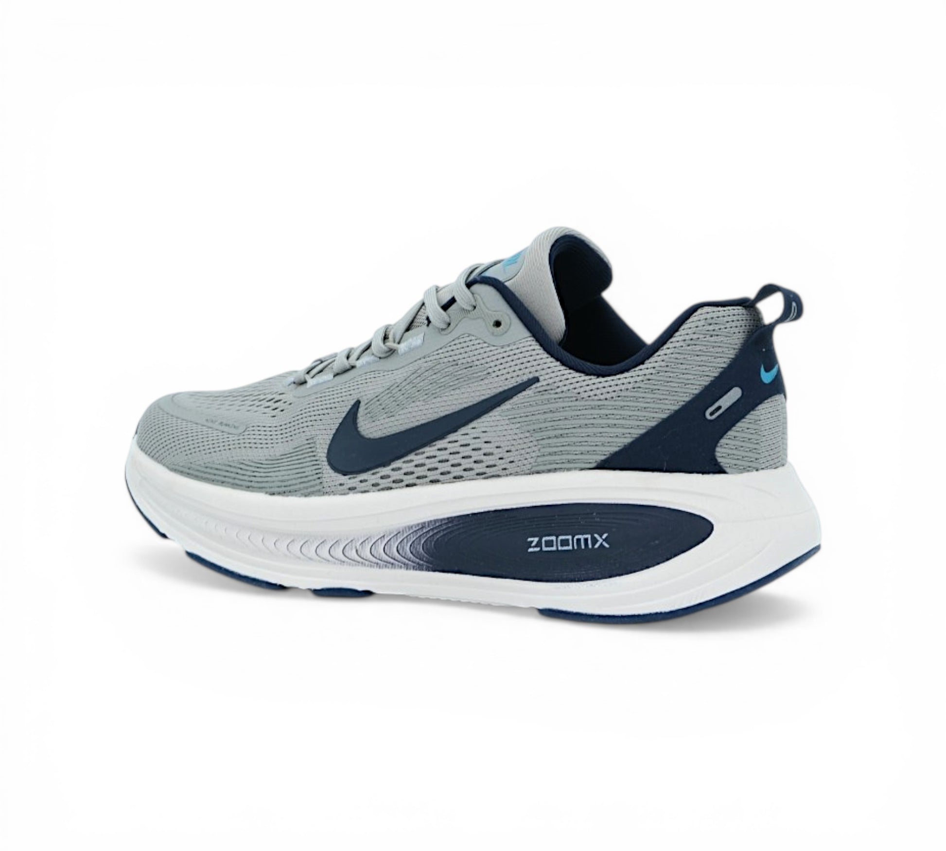 Кроссовки Nike ZoomX Invincible Run 3 серые с тёмно-синим, вид сбоку