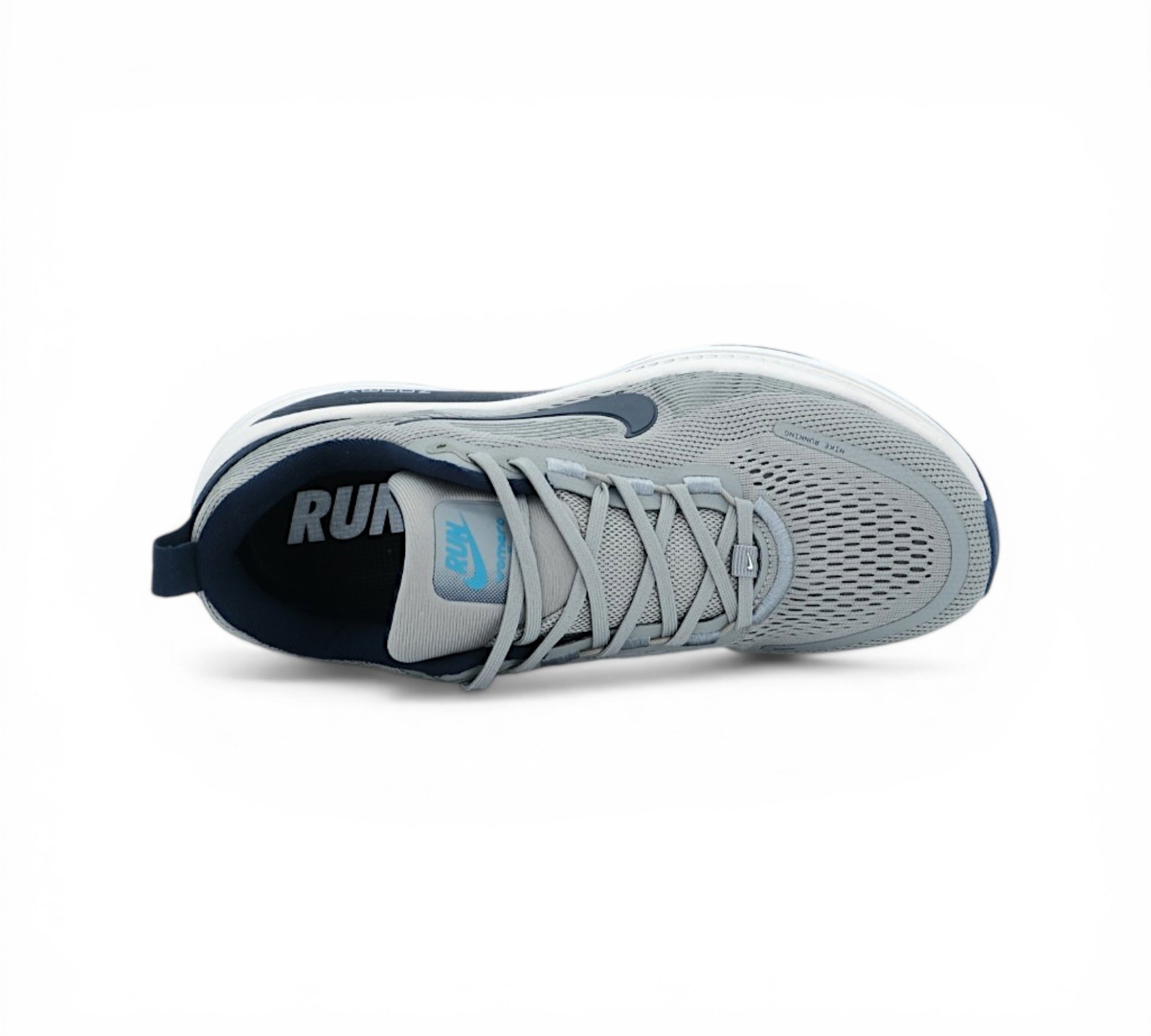 Кроссовки Nike ZoomX Invincible Run 3 серые с тёмно-синим, вид сбоку