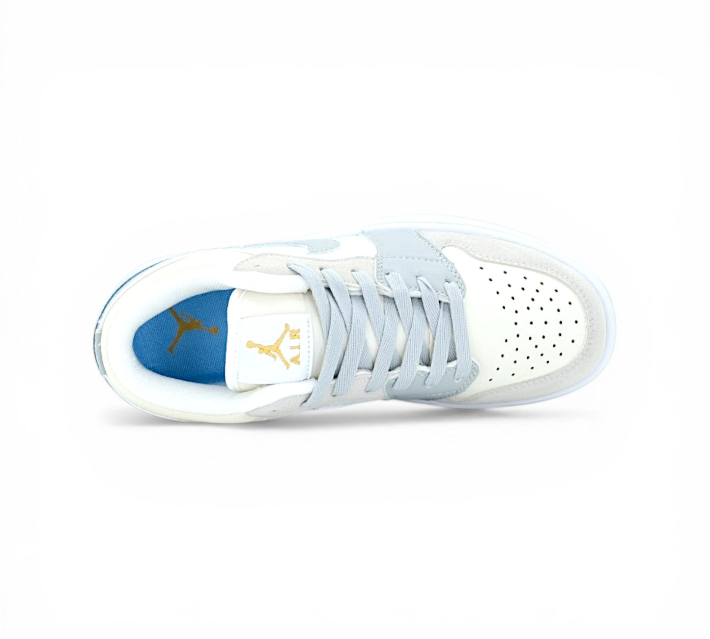 Кроссовки Nike Air Jordan, серо-белые, вид сбоку