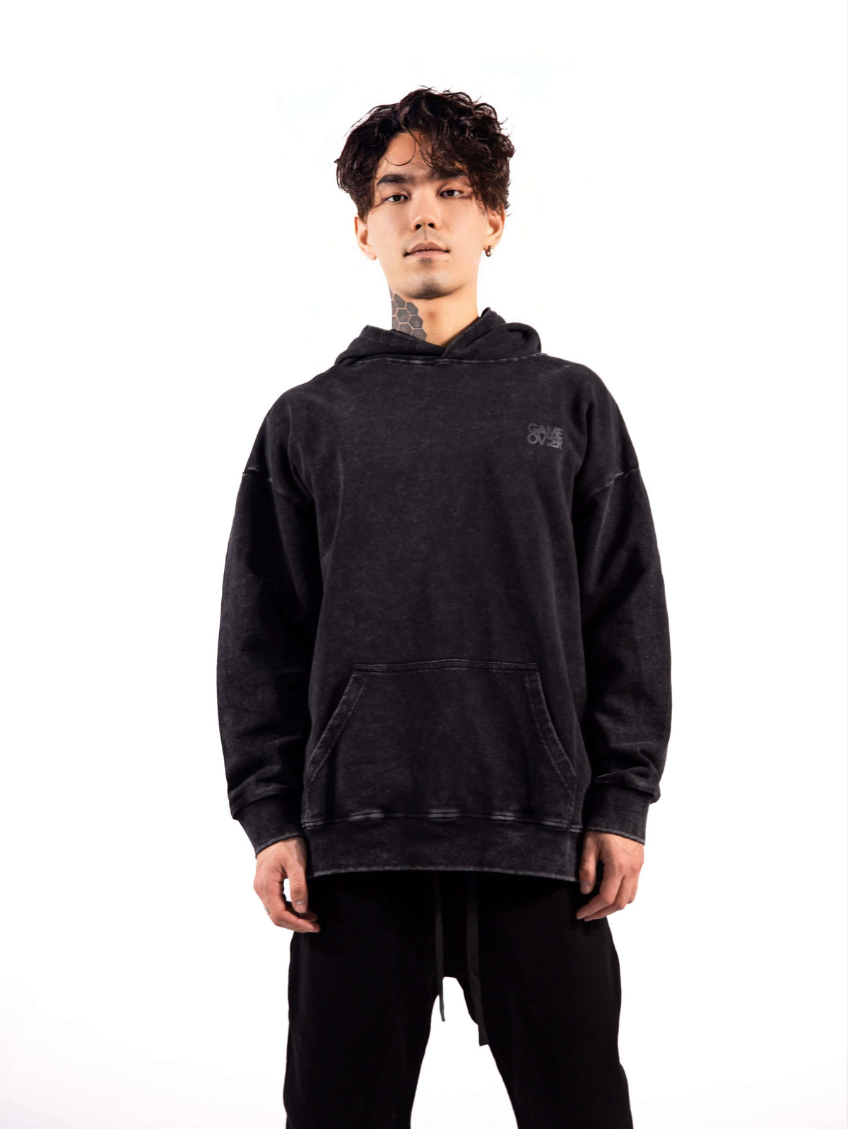 Hoodie GO Retro Dark Grey - GAMEOVERSHOP