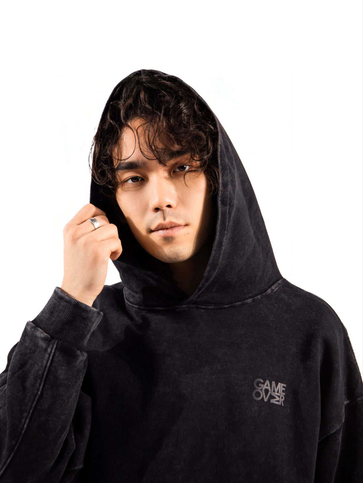 Hoodie GO Retro Dark Grey - GAMEOVERSHOP