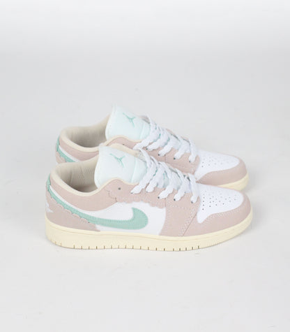 Кроссовки Air Jordan 1 Low GS White Pink Blue - Premium