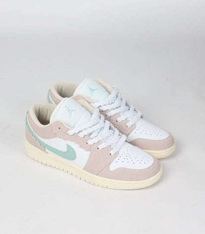 Кроссовки Air Jordan 1 Low GS White Pink Blue - Premium