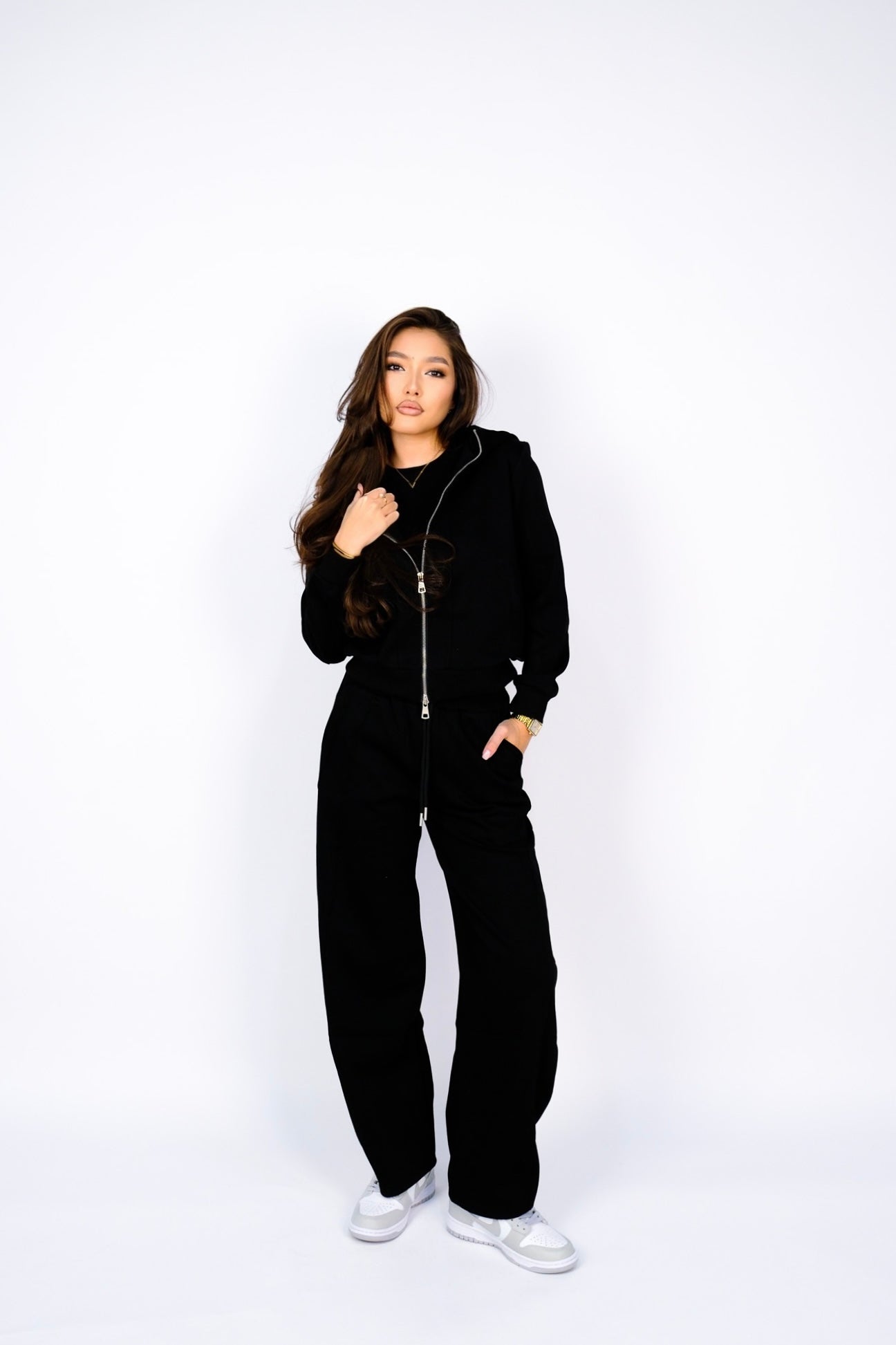 Костюм спортивный на молнии — Чёрный