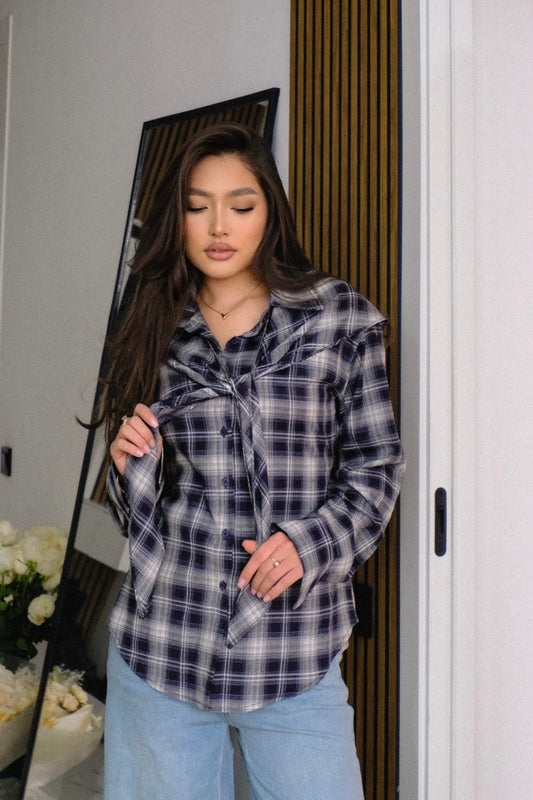 Рубашка клетчатая — Синяя клетка