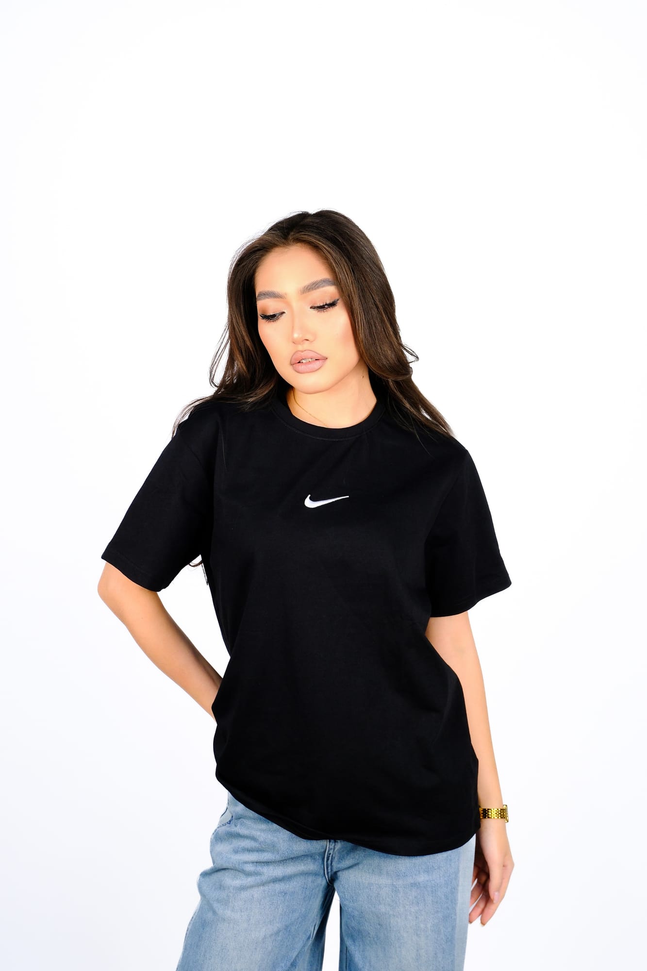 Футболка Nike swoosh оверсайз — Чёрный