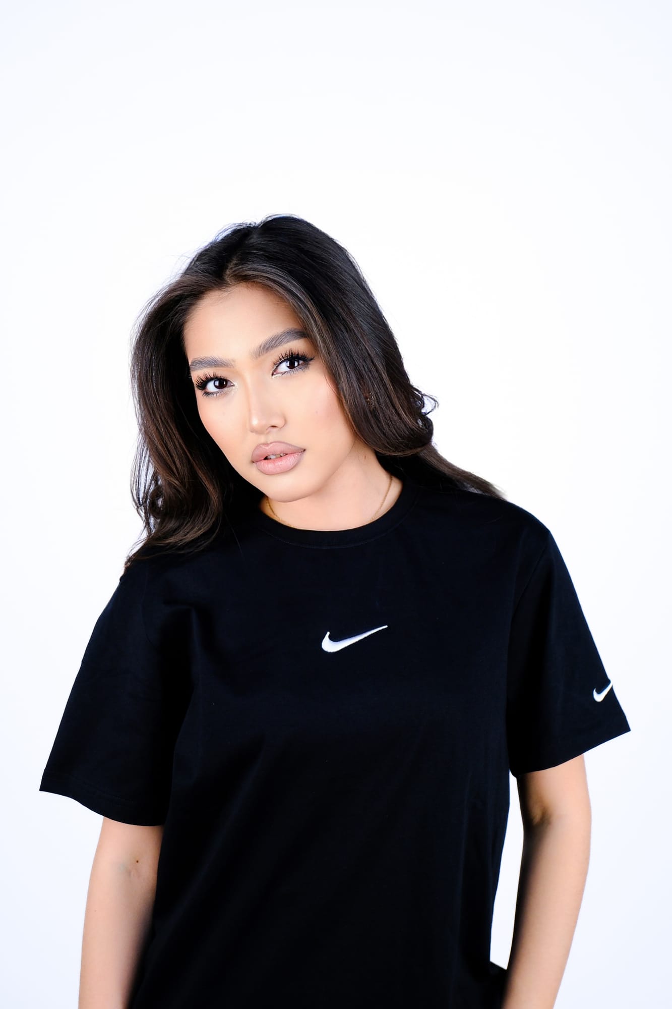 Футболка Nike swoosh оверсайз — Чёрный