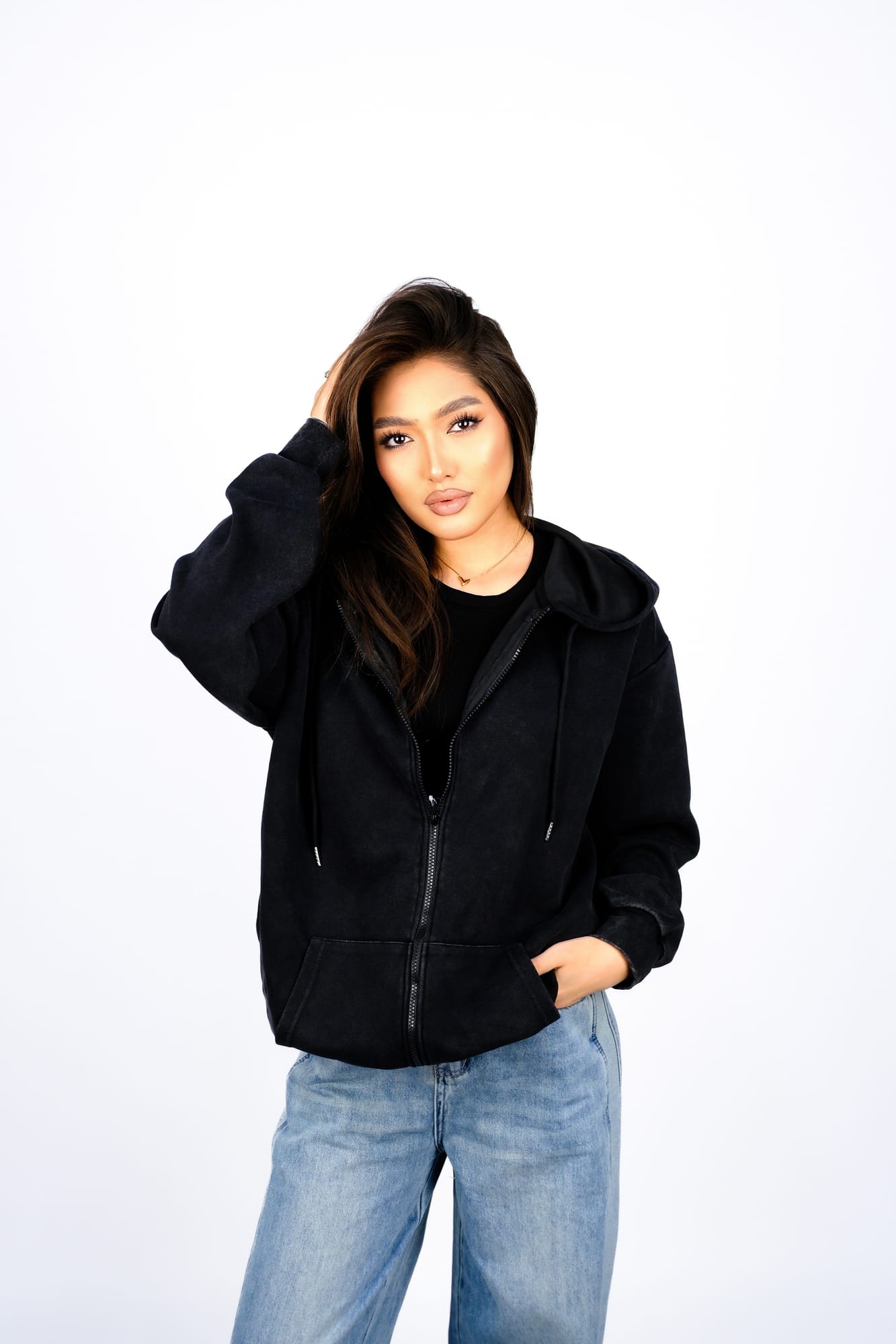 Худи зип вош — Чёрный