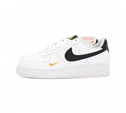 Nike Air Force 1 Low White Black Swoosh Yellow Z