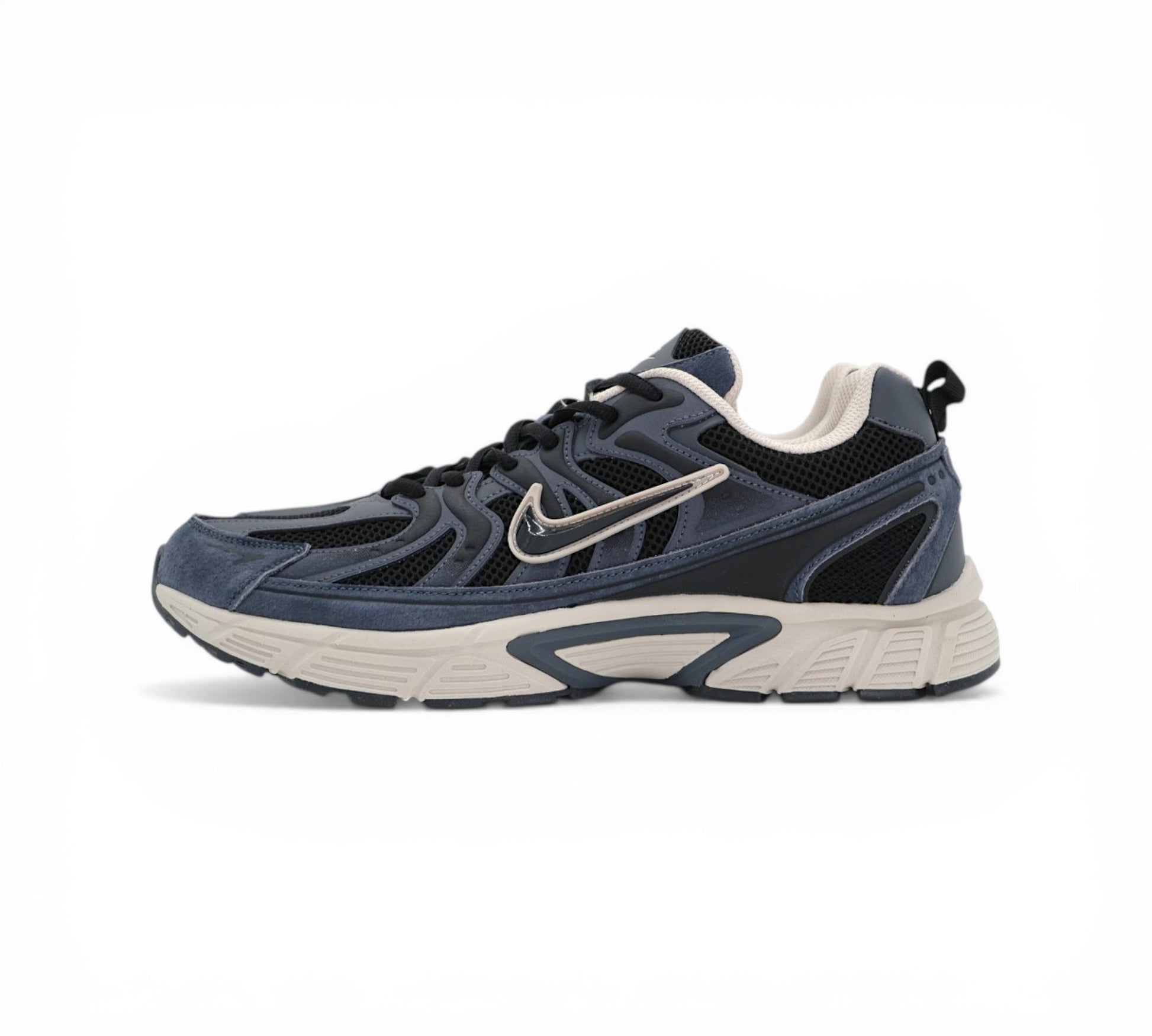 Кроссовки Nike V2K Run, тёмно-синие, вид сбоку