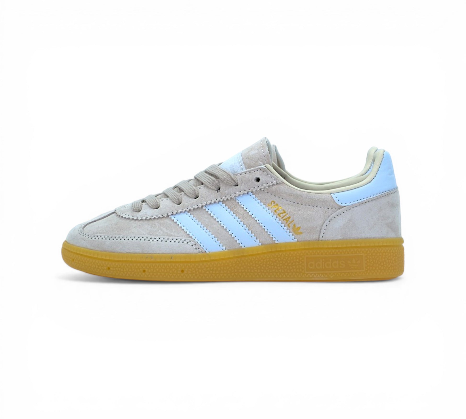 Кроссовки Adidas Spezial, жёлто-голубые, боковой ракурс