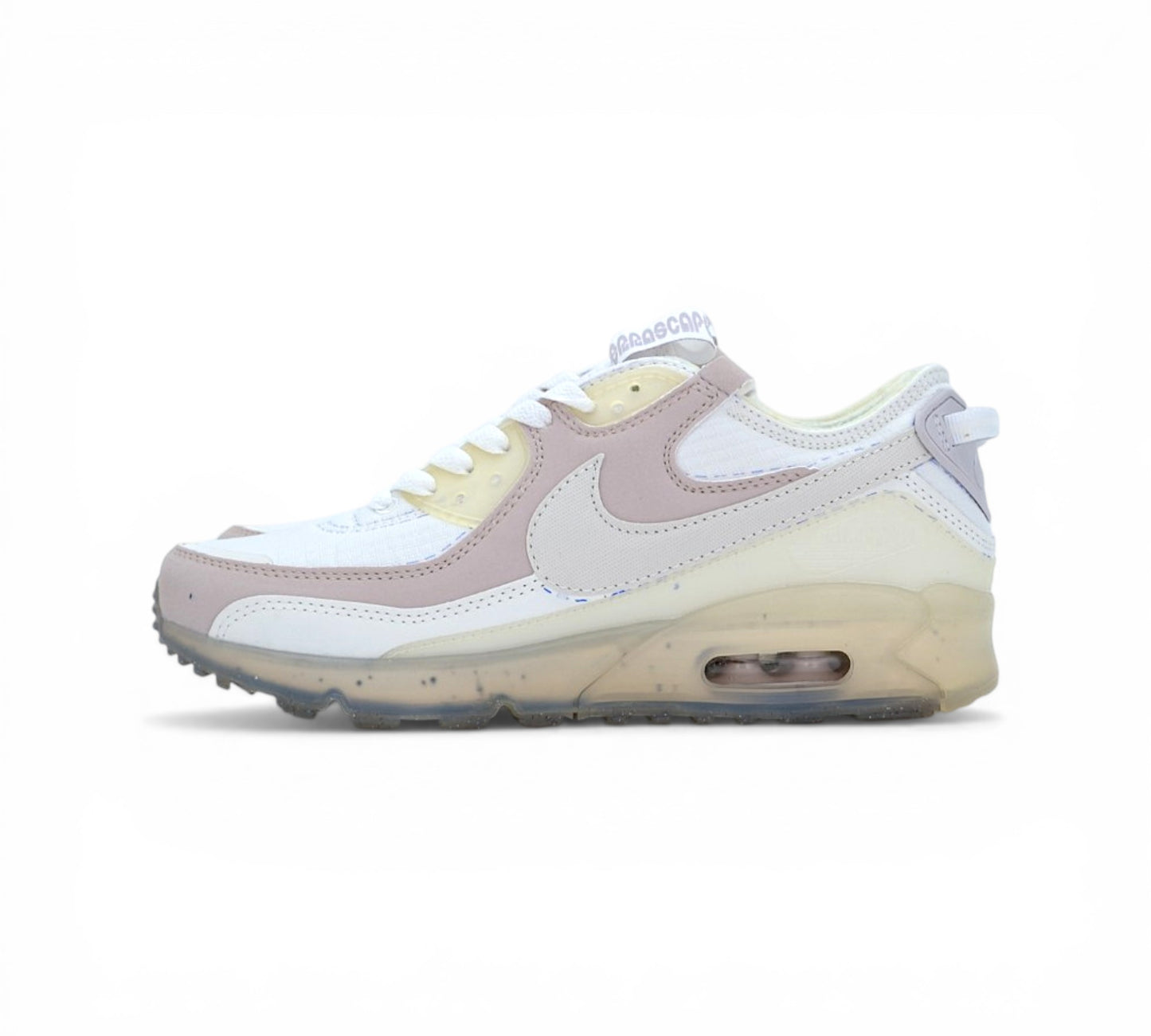 Кроссовки Nike Air Max Terrascape 90, бело-розовые, вид сбоку