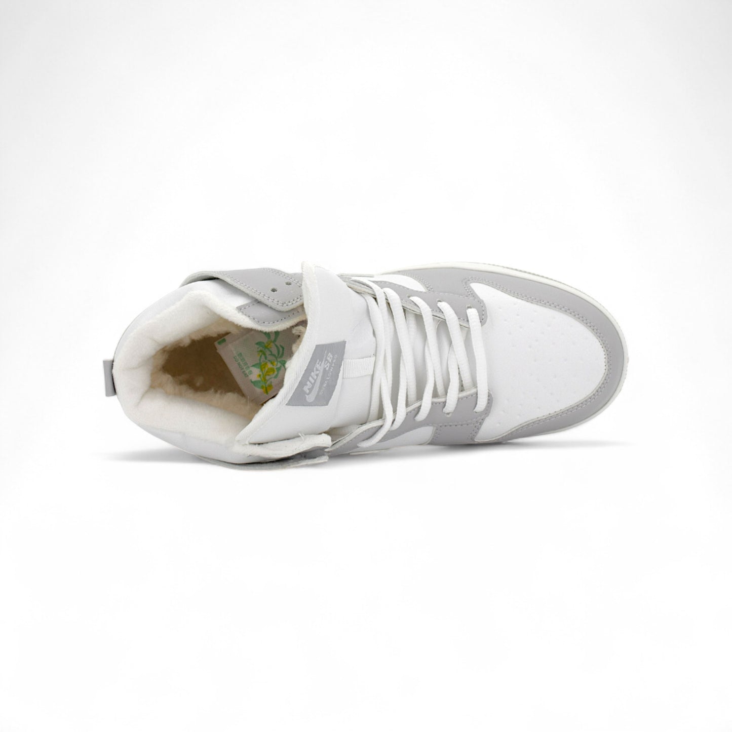 Nike Dunk High FUR – White/Grey Contrast Z