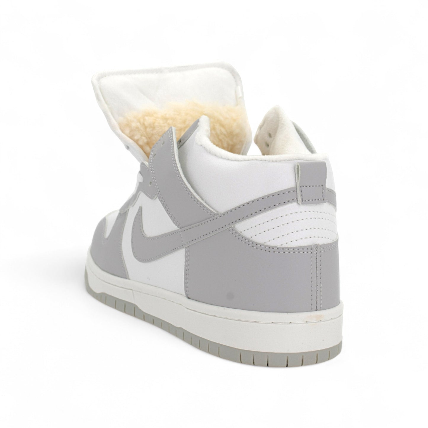 Nike Dunk High FUR – White/Grey Contrast Z