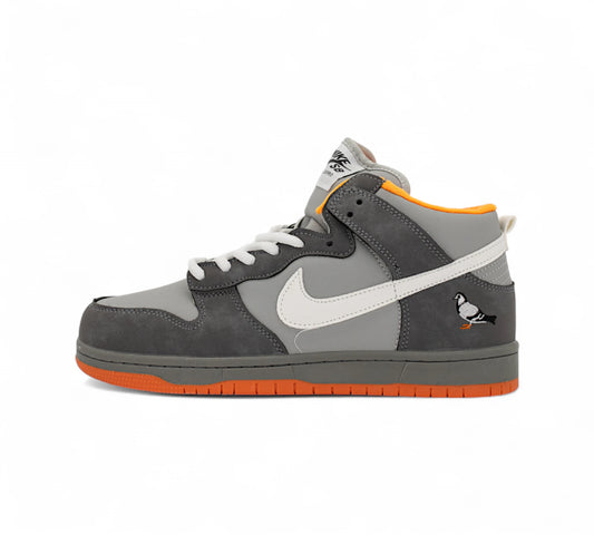 Nike SB Dunk High "Pigeon" – Grey/Orange FUR Z