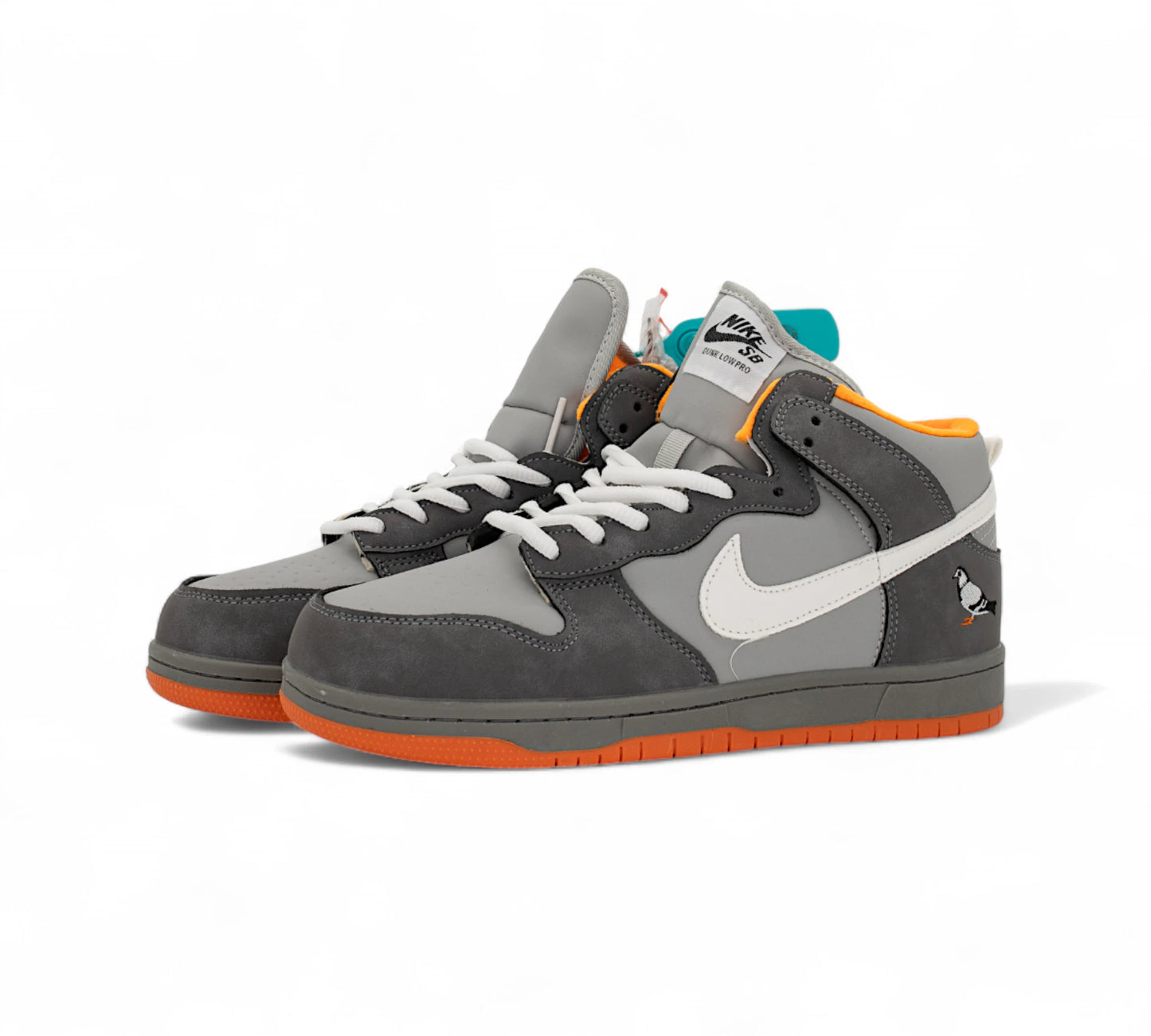 Nike SB Dunk High "Pigeon" – Grey/Orange FUR Z