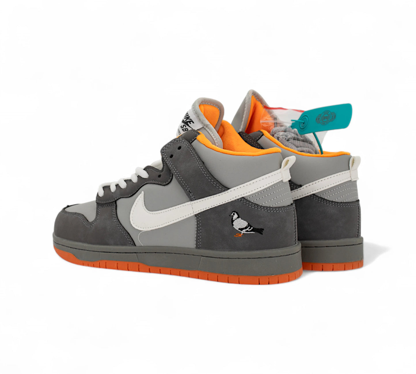 Nike SB Dunk High "Pigeon" – Grey/Orange FUR Z