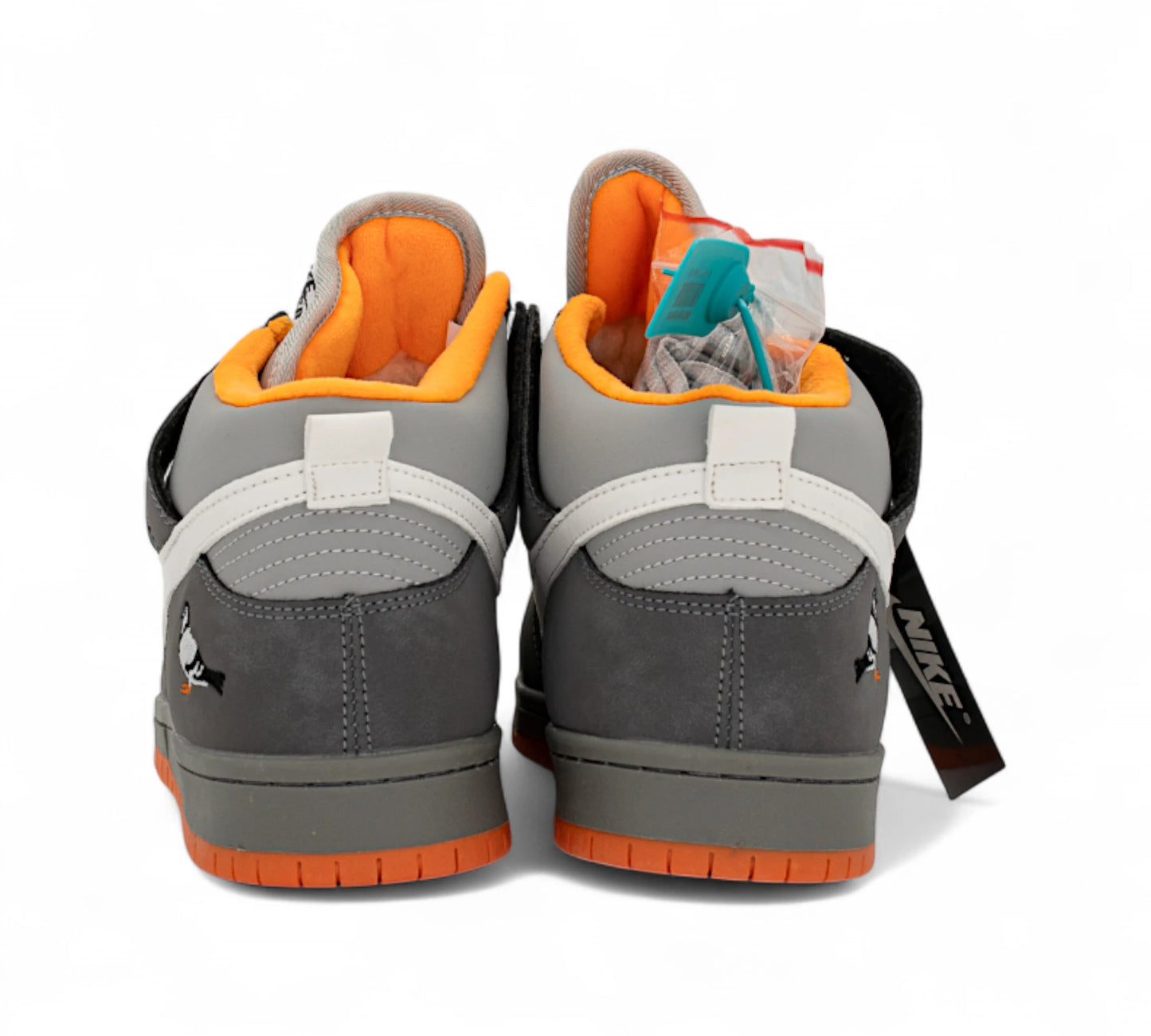 Nike SB Dunk High "Pigeon" – Grey/Orange FUR Z