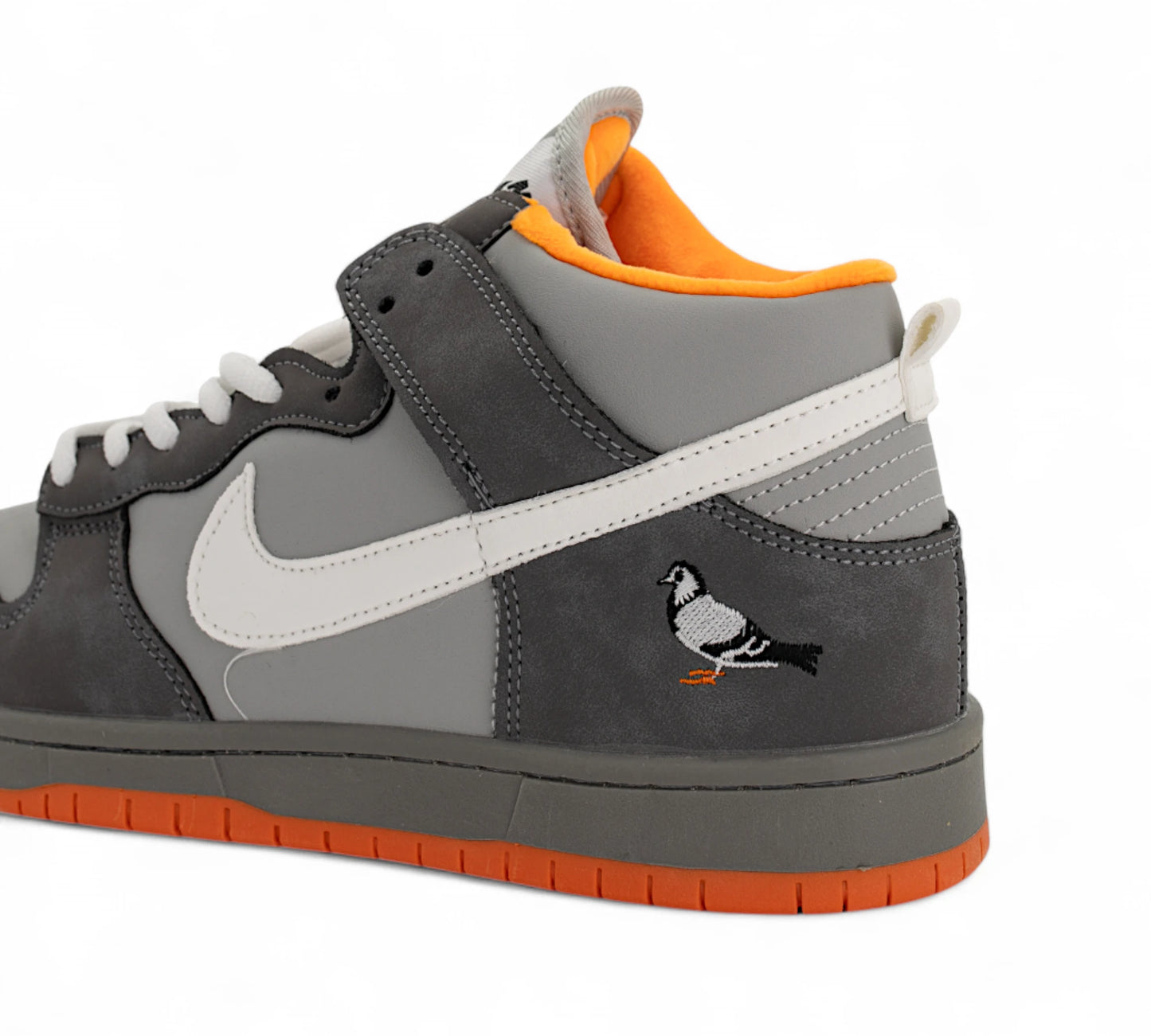 Nike SB Dunk High "Pigeon" – Grey/Orange FUR Z
