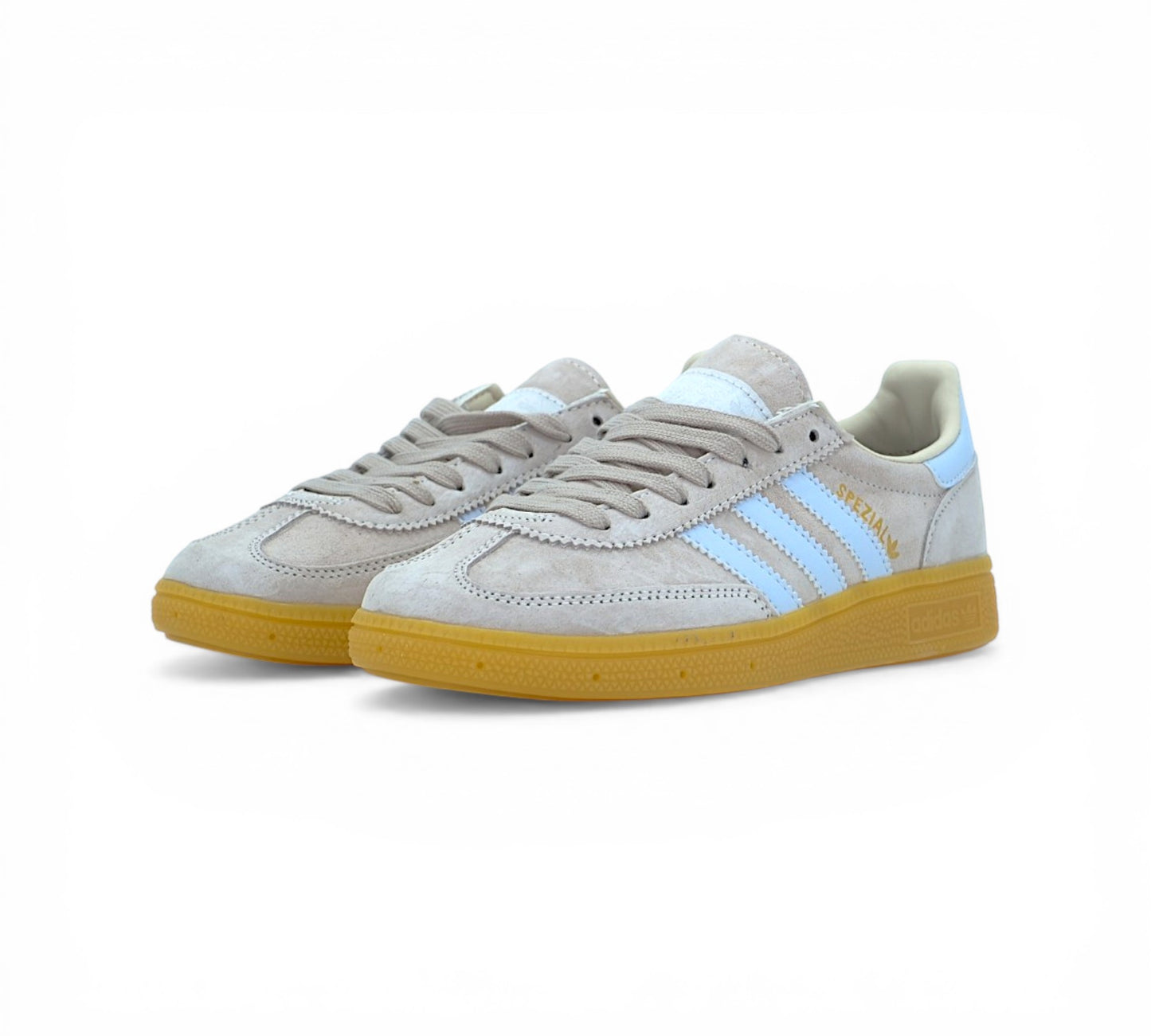 Кроссовки Adidas Spezial, жёлто-голубые, боковой ракурс