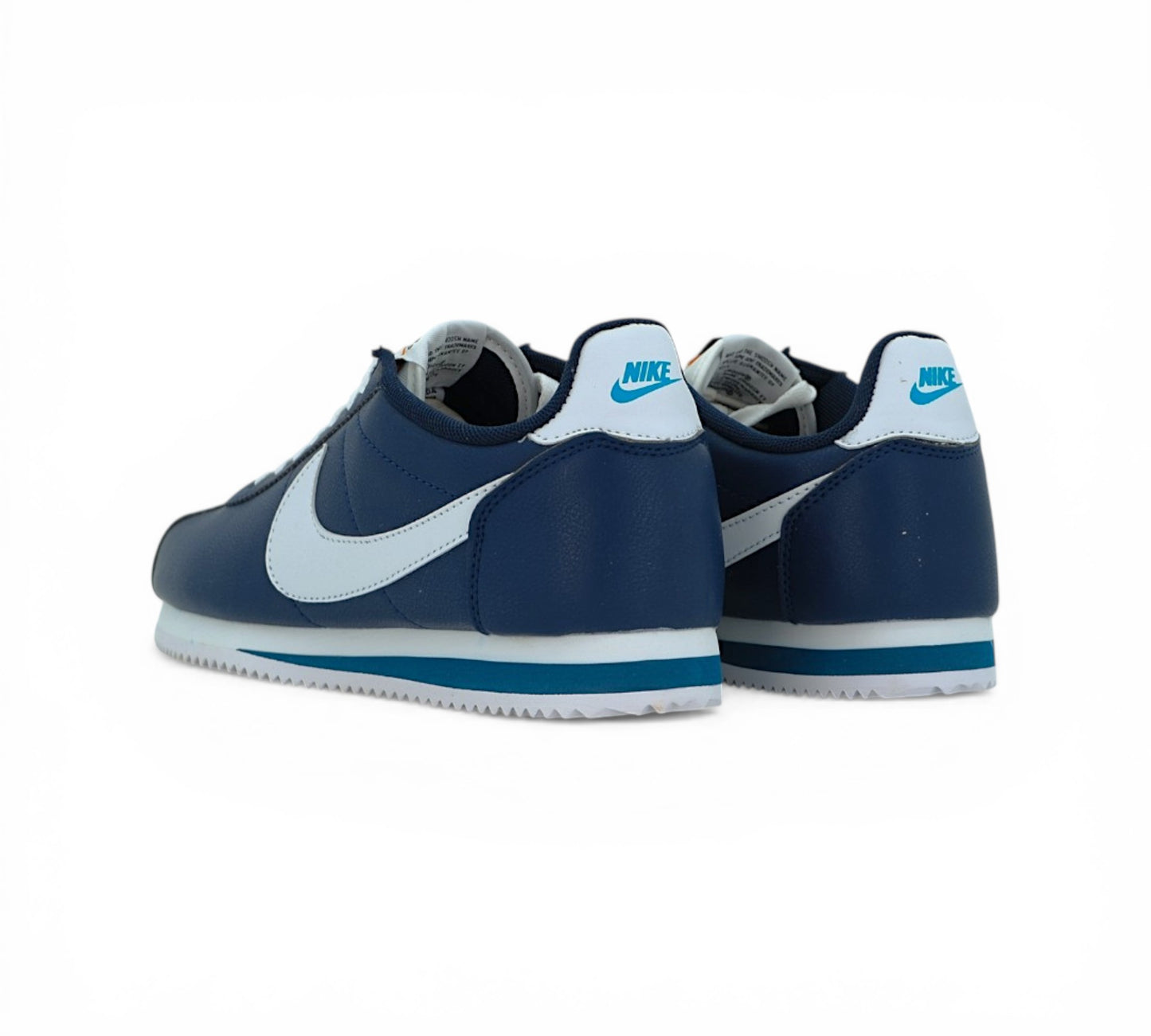 Кроссовки Nike Cortez, тёмно-синие с белым, вид сбоку