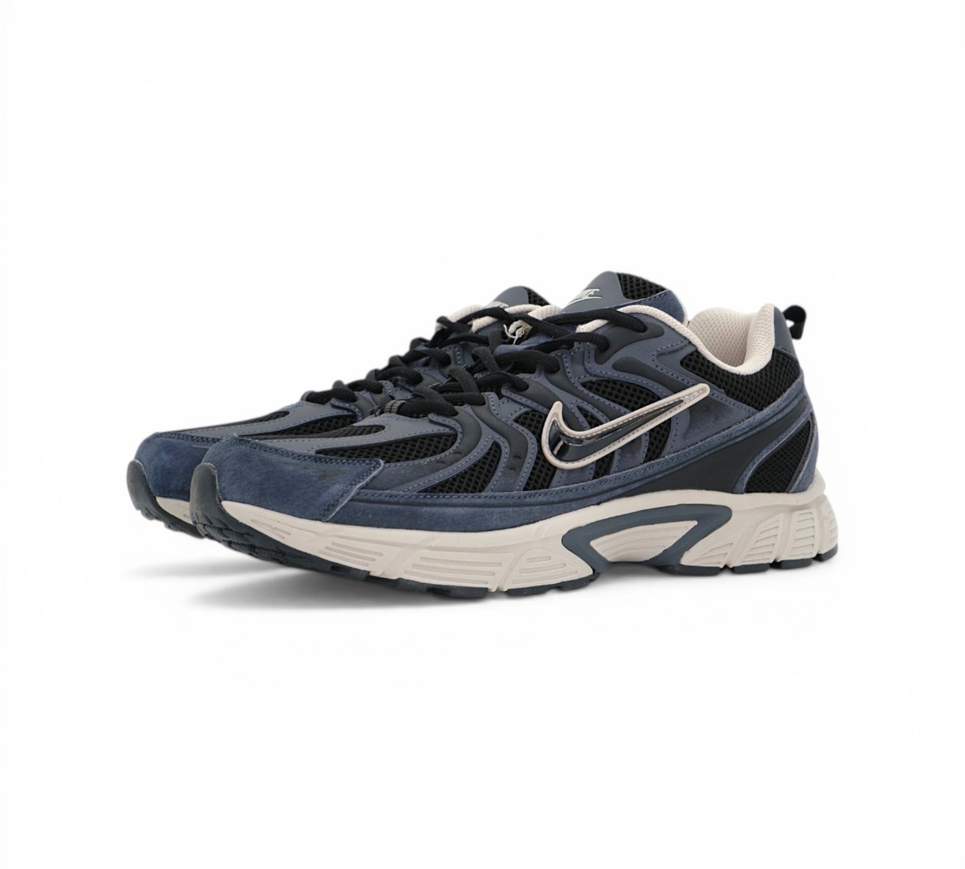 Кроссовки Nike V2K Run, тёмно-синие, вид сбоку