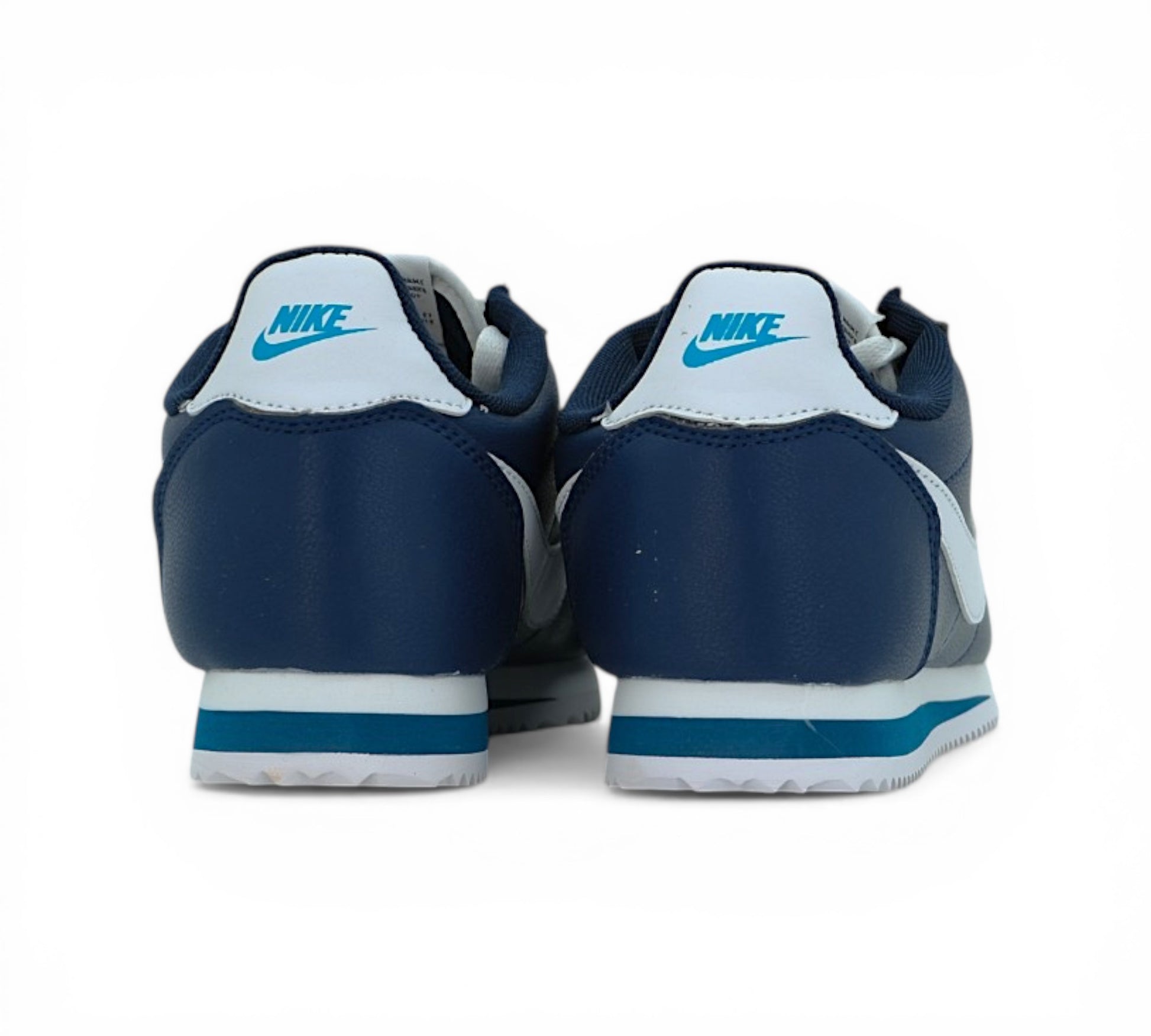 Кроссовки Nike Cortez, тёмно-синие с белым, вид сбоку
