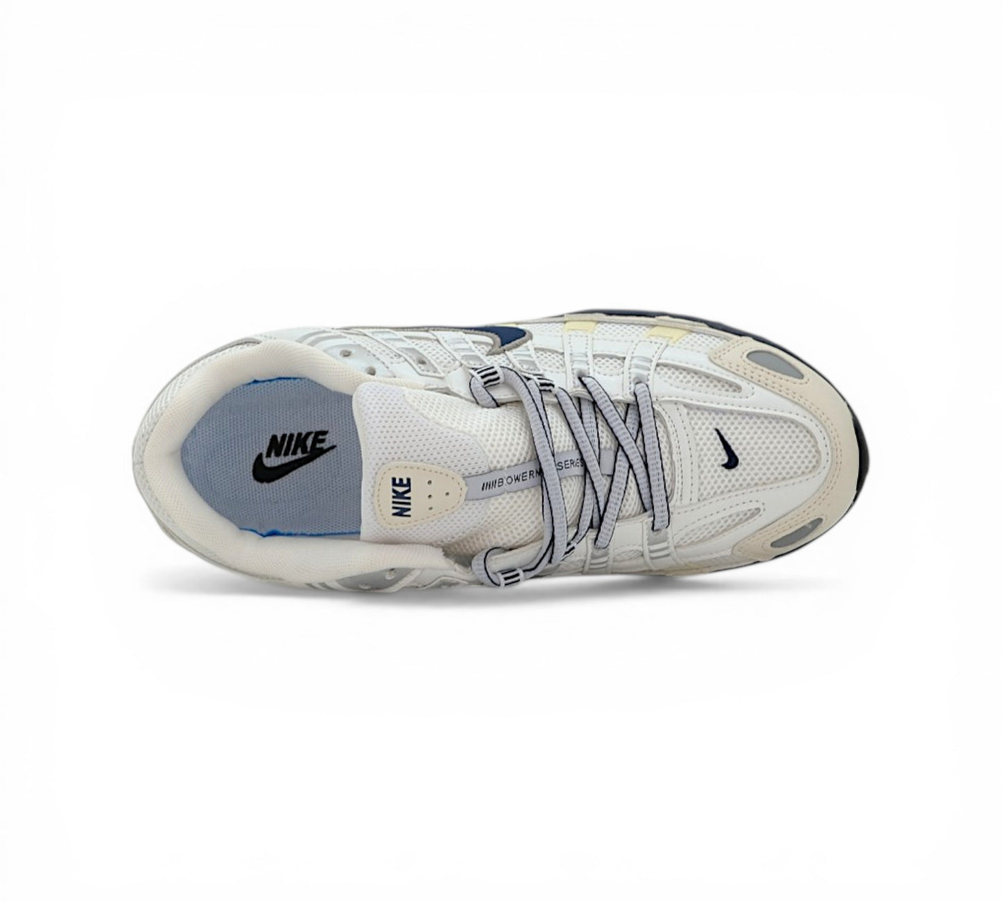 Кроссовки Nike P-6000, бежевые с темно-синим, вид сбоку