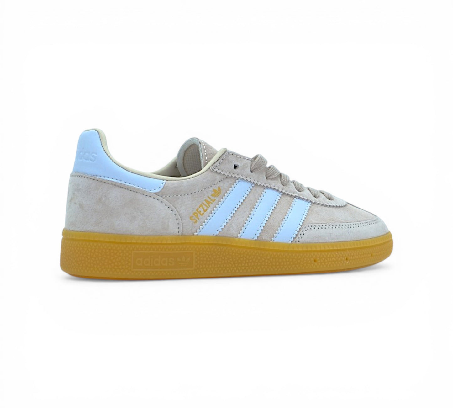 Кроссовки Adidas Spezial, жёлто-голубые, боковой ракурс