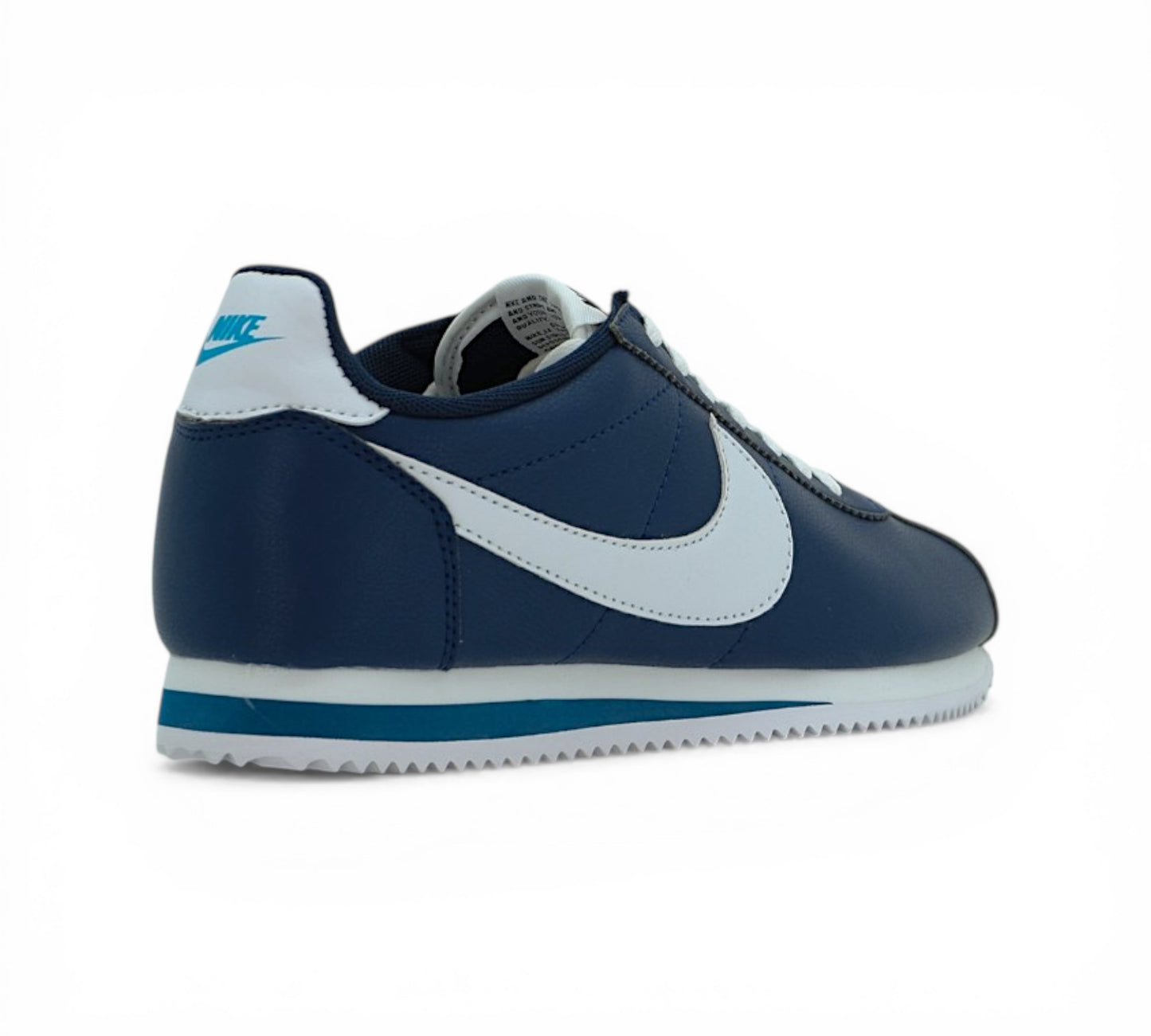 Кроссовки Nike Cortez, тёмно-синие с белым, вид сбоку