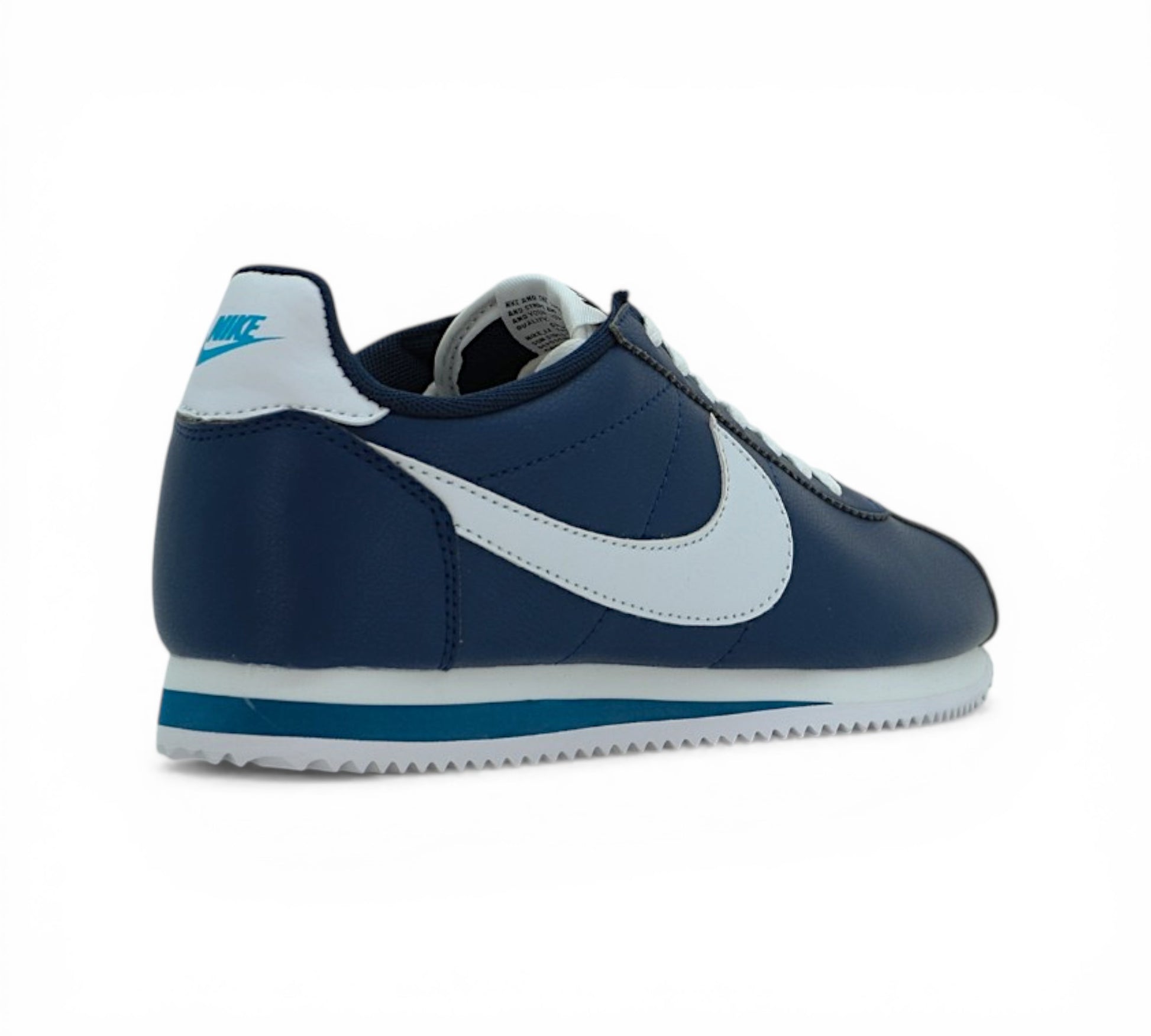 Кроссовки Nike Cortez, тёмно-синие с белым, вид сбоку