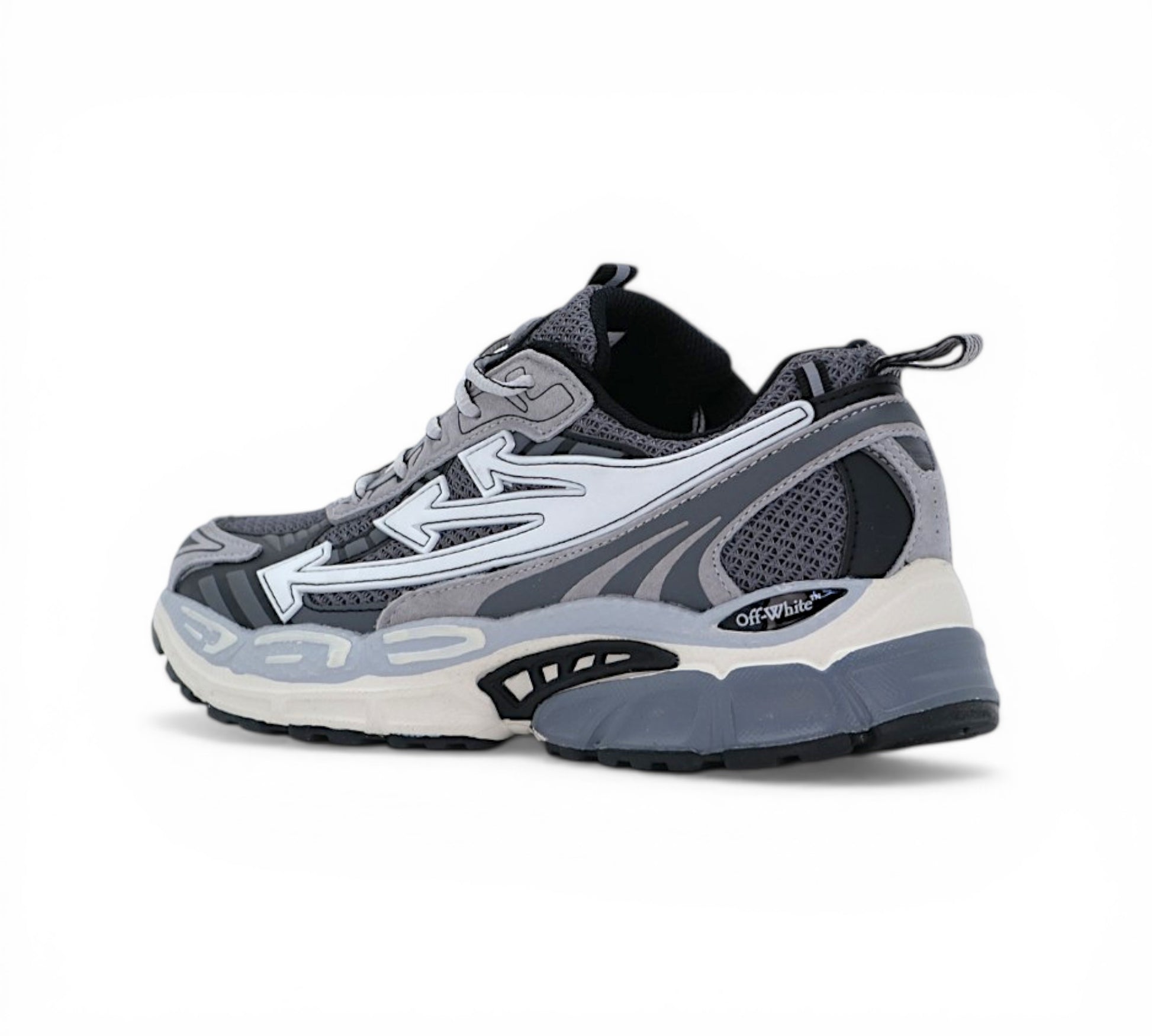 Кроссовки Off-White ODSY-1000, серые, вид сбоку