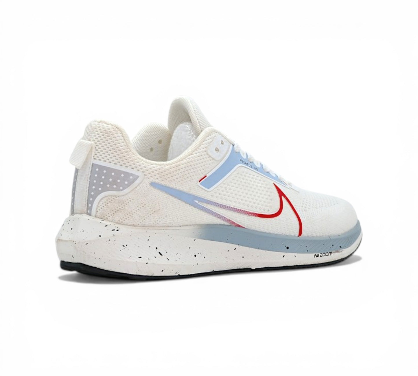 Кроссовки Nike Zoom Pegasus 40, белые с красным, вид сбоку