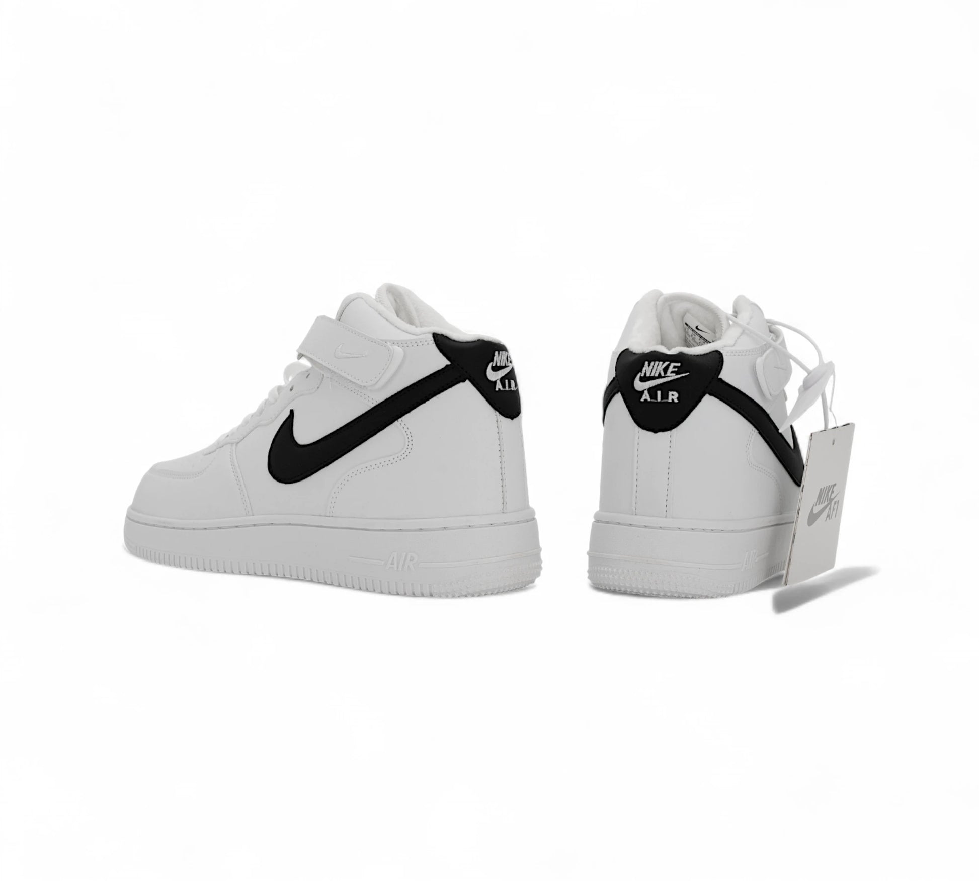 Nike Air Force 1 High White Black Swoosh FUR — купить кроссовки Nike в Алматы фото 4 | GAMEOVERSHOP