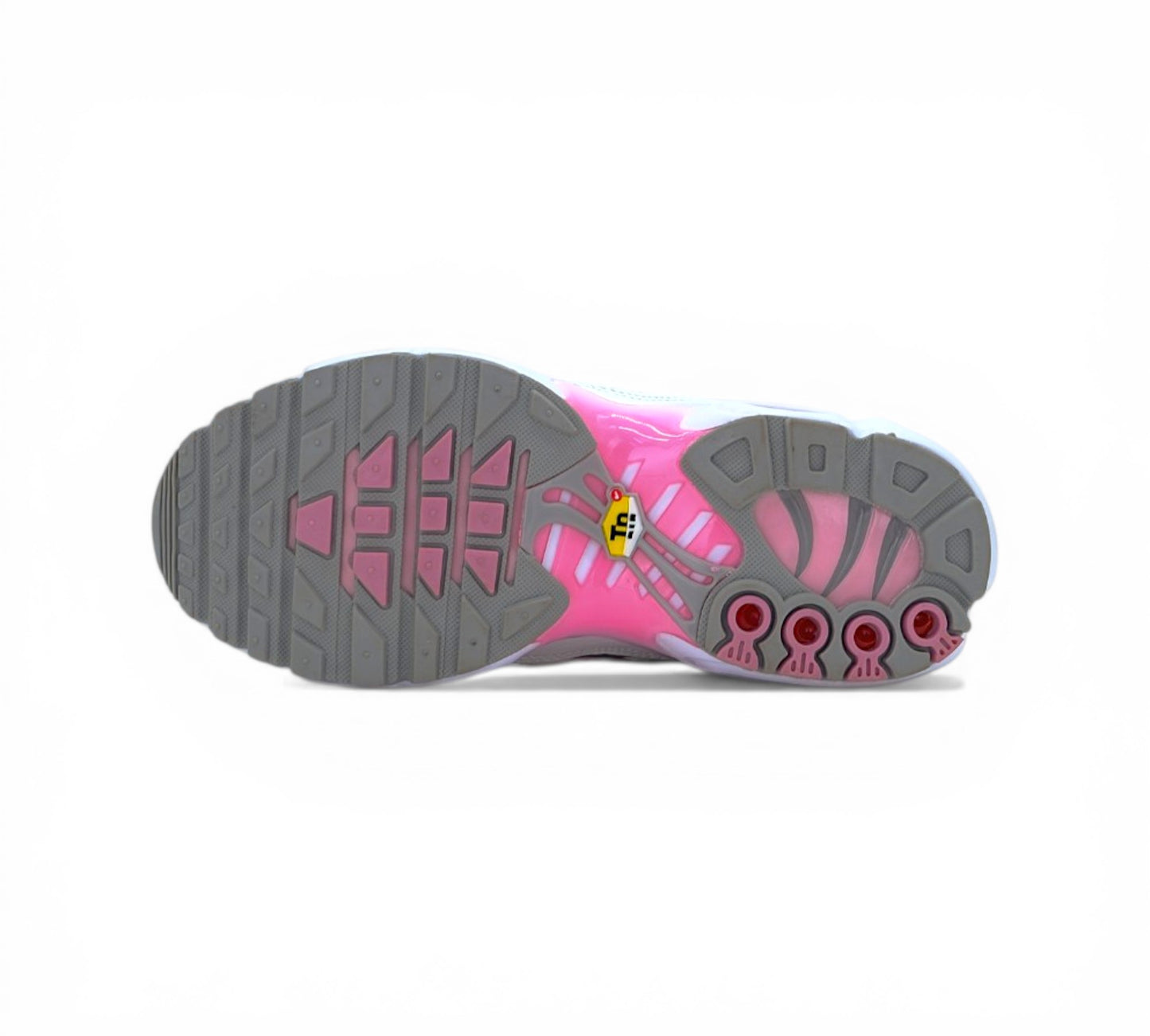 Кроссовки Nike Air Max Plus, белые с розовым, вид сбоку