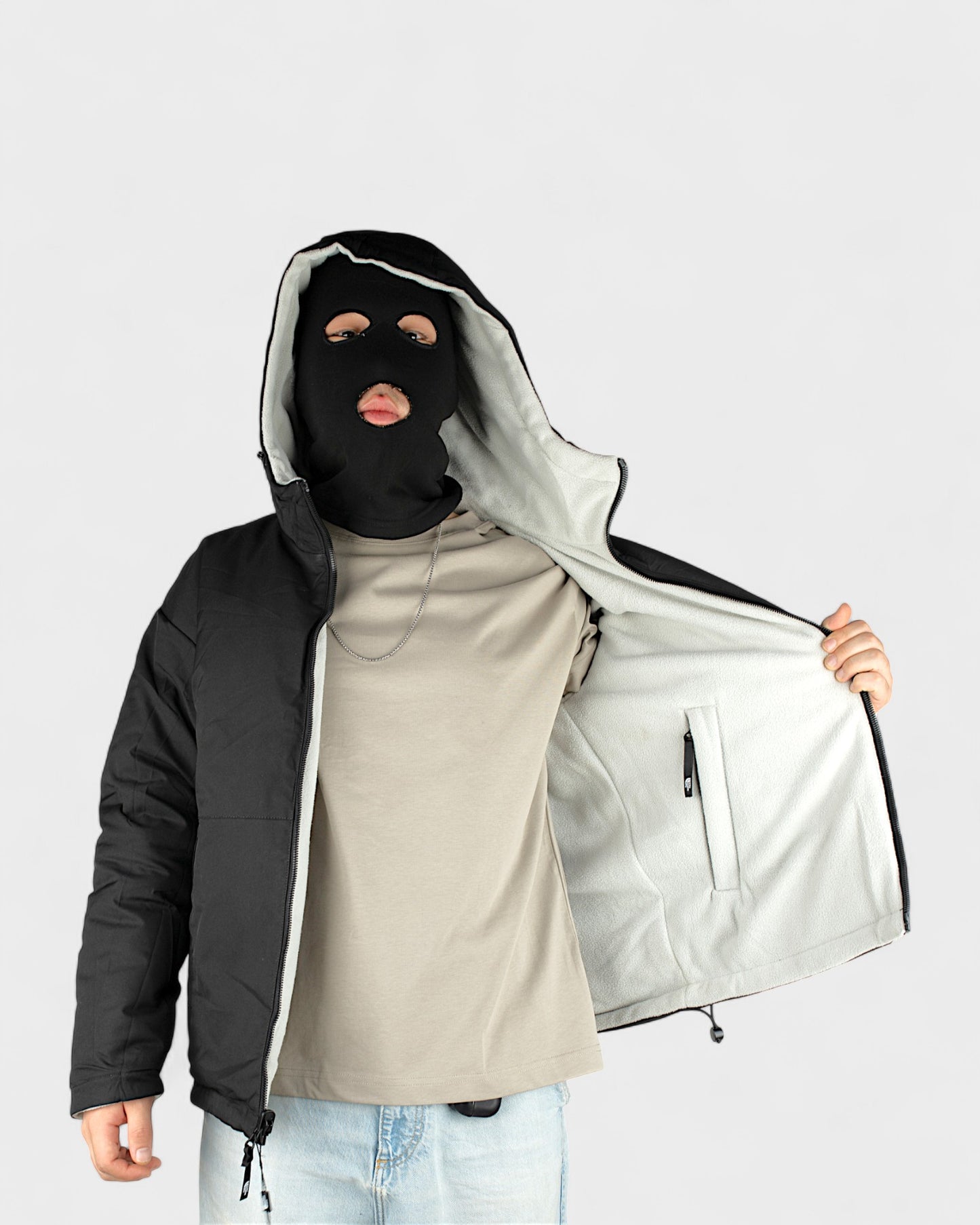 Куртка TNF 5838 Black Grey M (двухсторонняя)